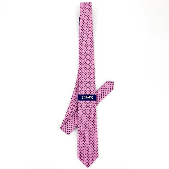 CHAPS Pink Circle Dot Tie NWT - Picture 1 of 15